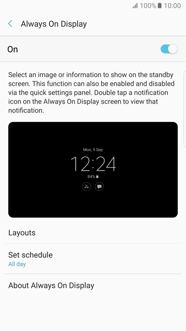 Press the indicator to turn the function on or off.