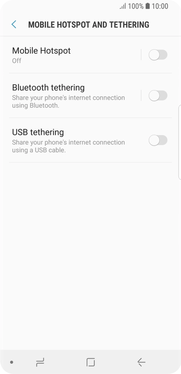 Press Mobile Hotspot.