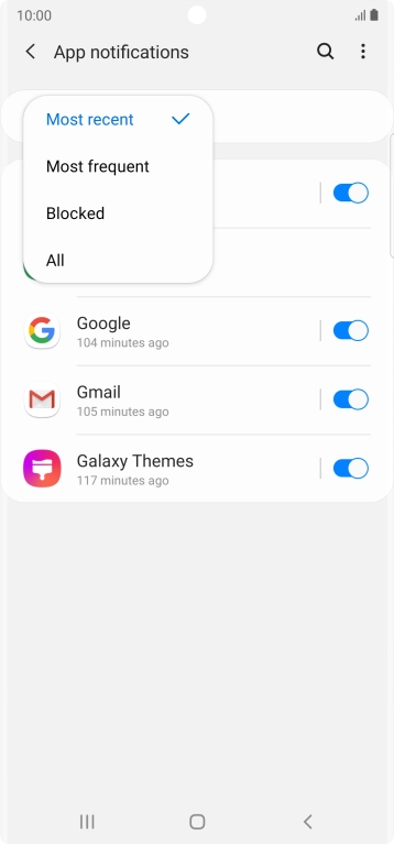 Press the required setting. Press the required setting.