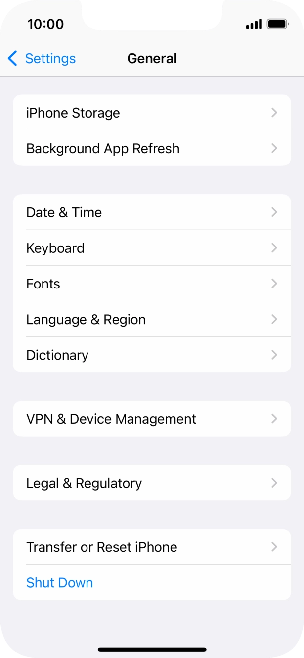 Press Transfer or Reset iPhone.