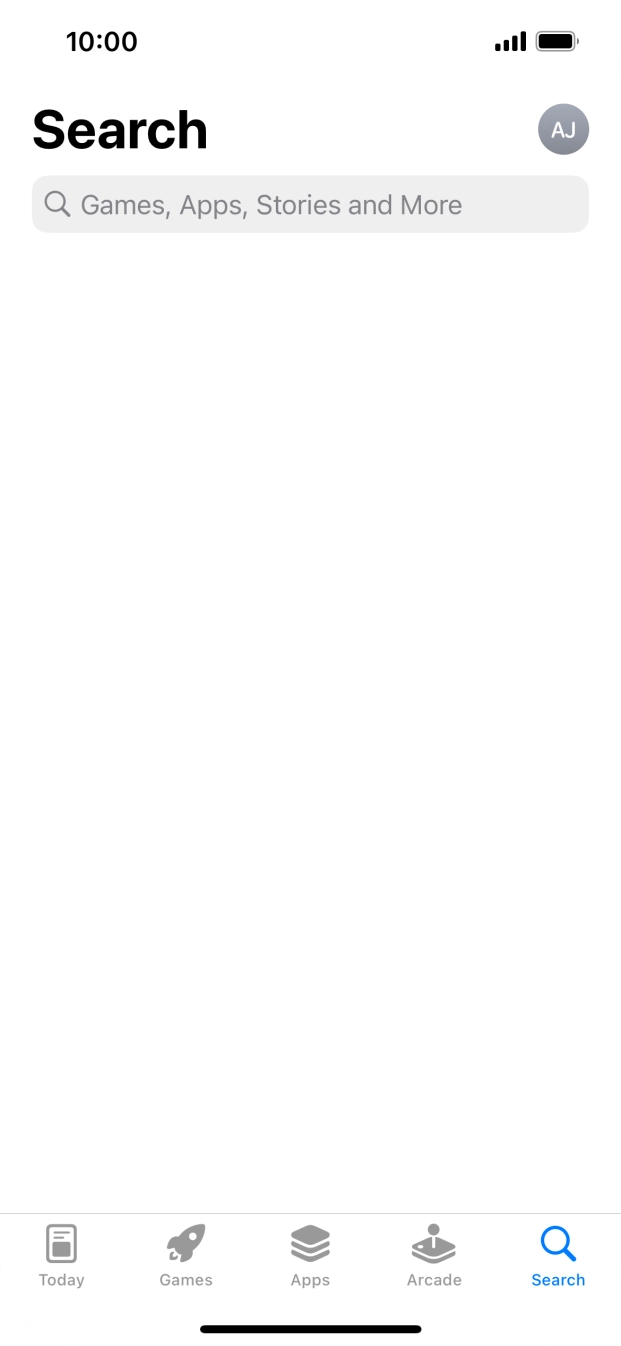 Press the search field and key in the name or subject of the required app.