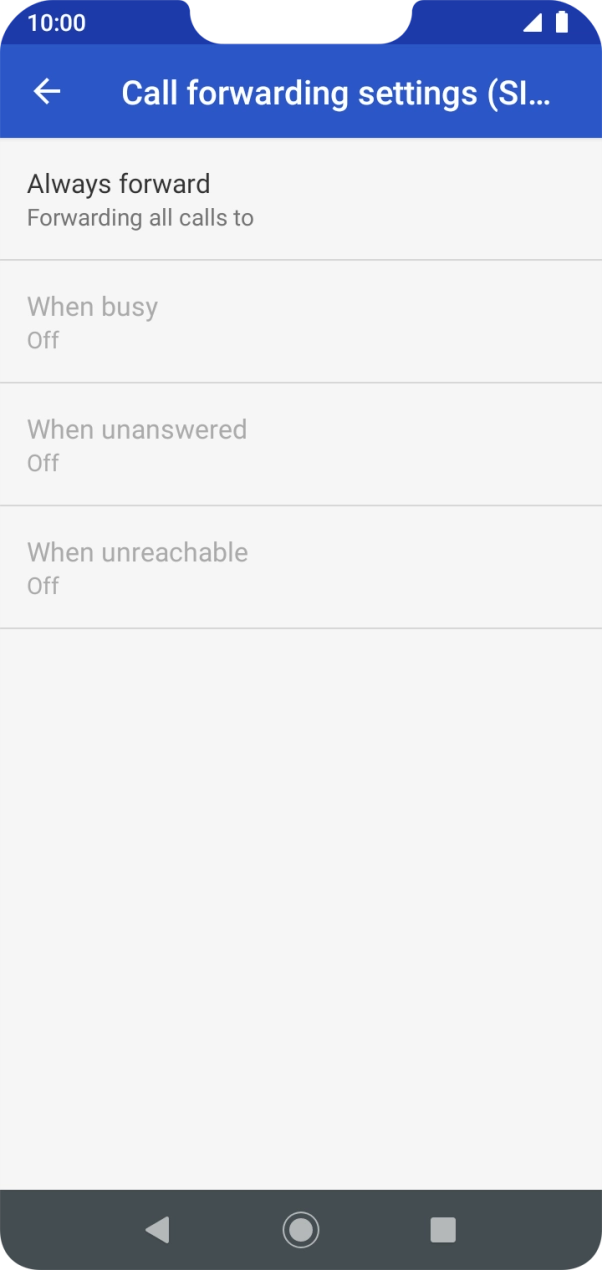 Press the required divert type.