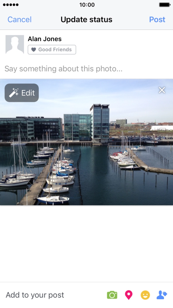 Press the text input field.