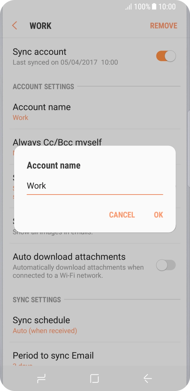 Key in the required name and press OK. Key in the required name and press OK.