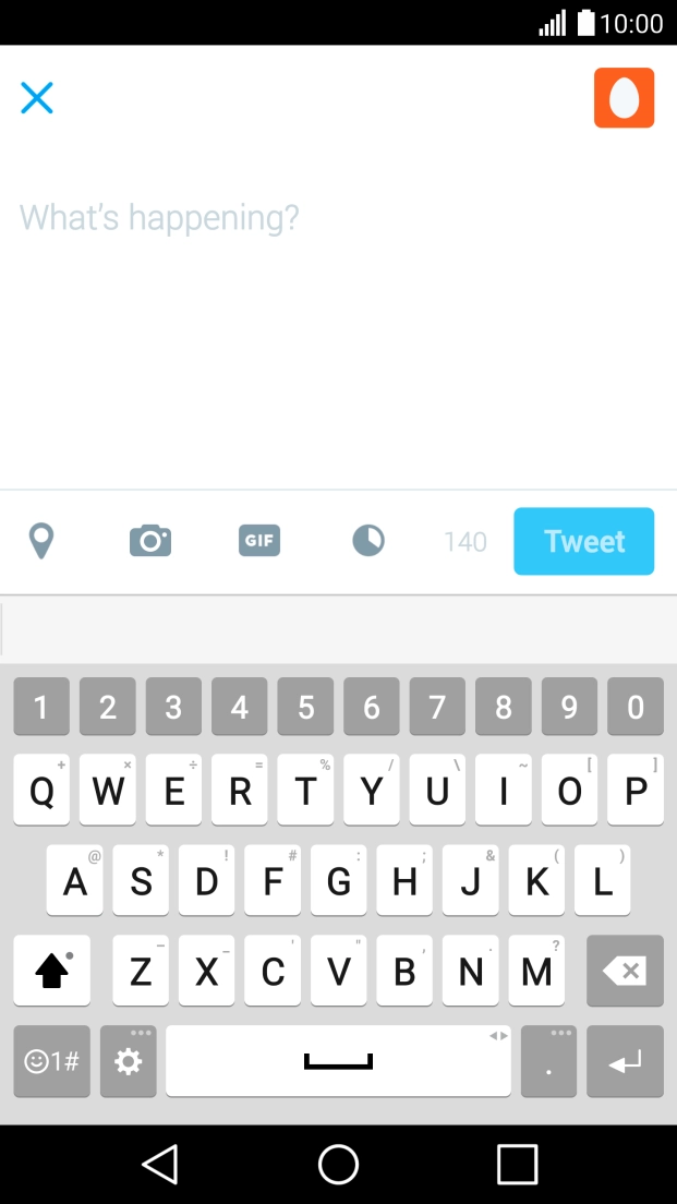 Press the text input field.