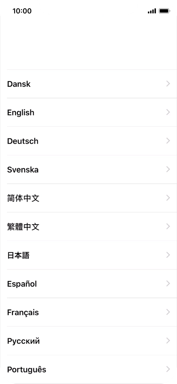 Press the required language.