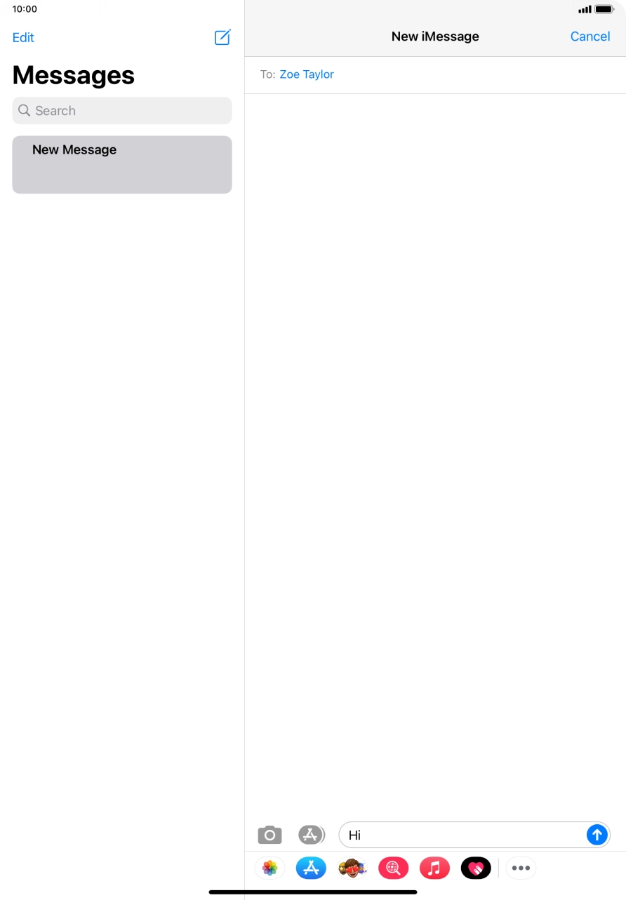 Press the send icon.
