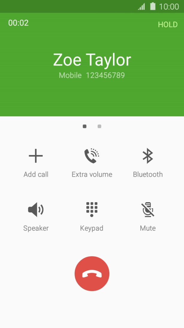 Press the end call icon.