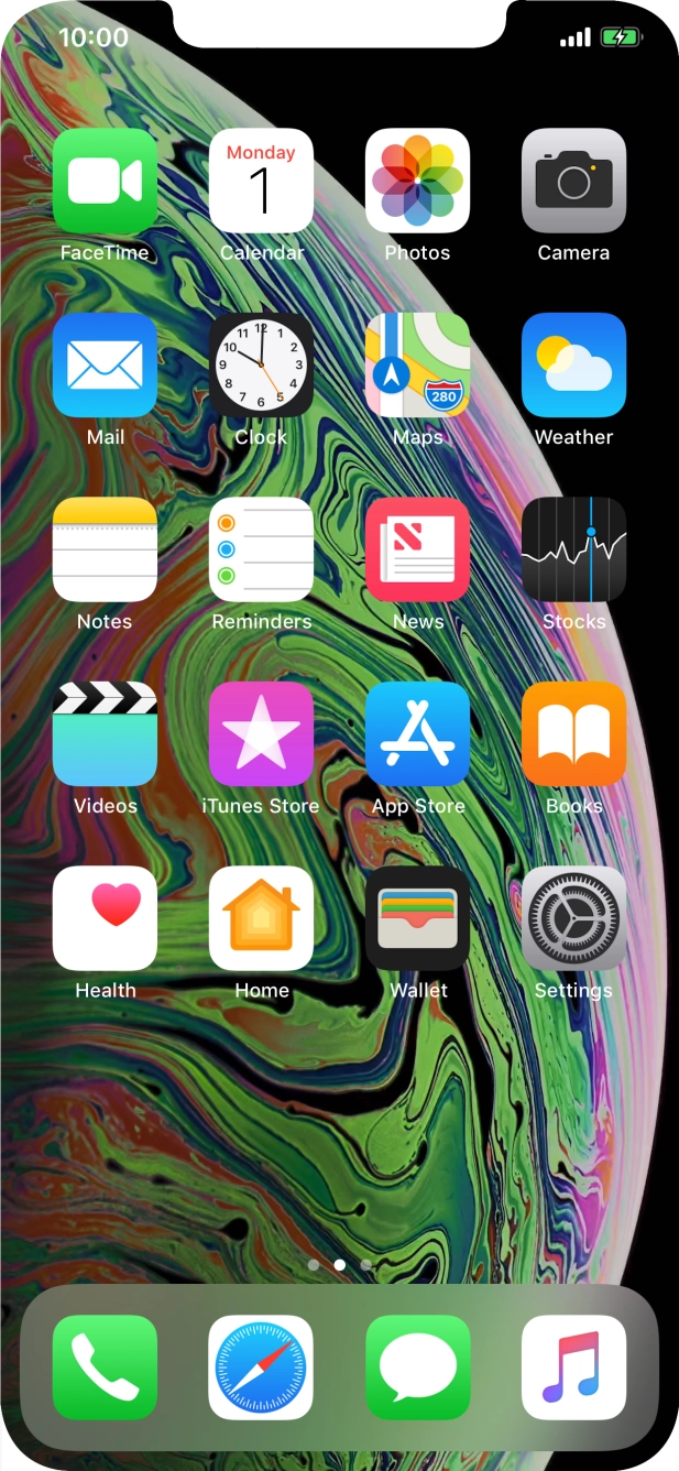 The battery charging icon shows that the battery is charging.
