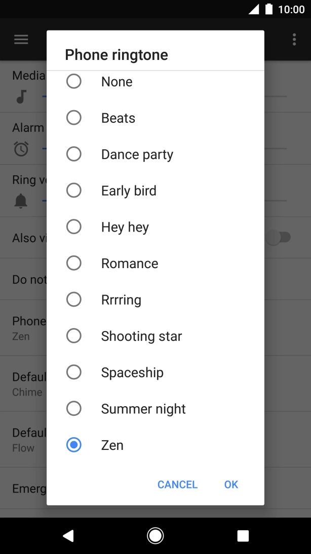 Press the different ring tones to hear them.