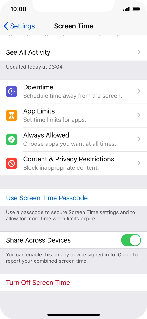 Press the indicator next to 