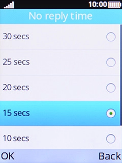 If you divert missed calls, you need to select a delay for the divert. Select the required delay.