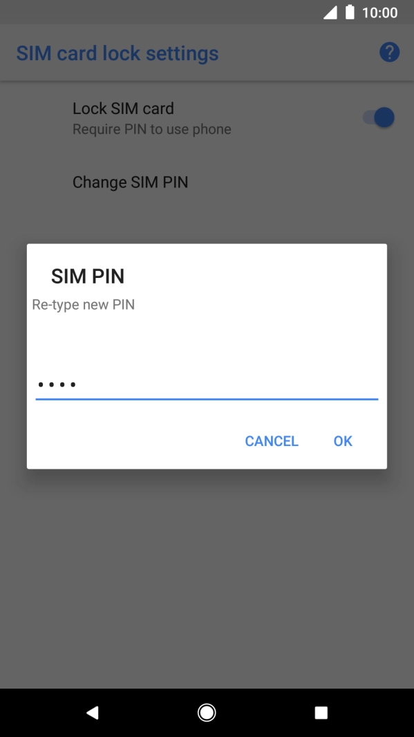 Key in the new PIN again and press OK. Key in the new PIN again and press OK.