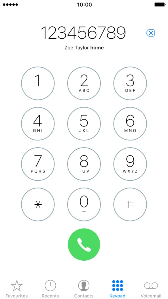Key in the required number and press the call icon.