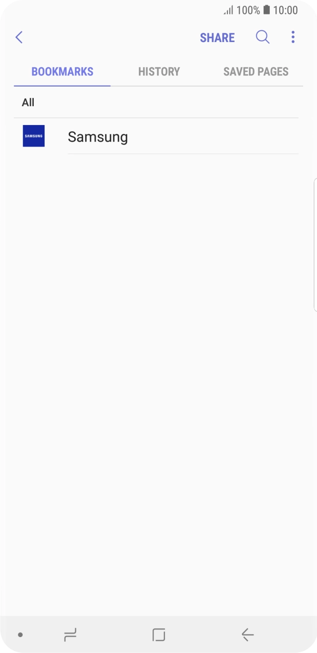 Press the required bookmark.