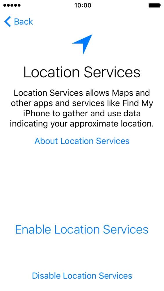 Press Enable Location Services to turn on the function.
