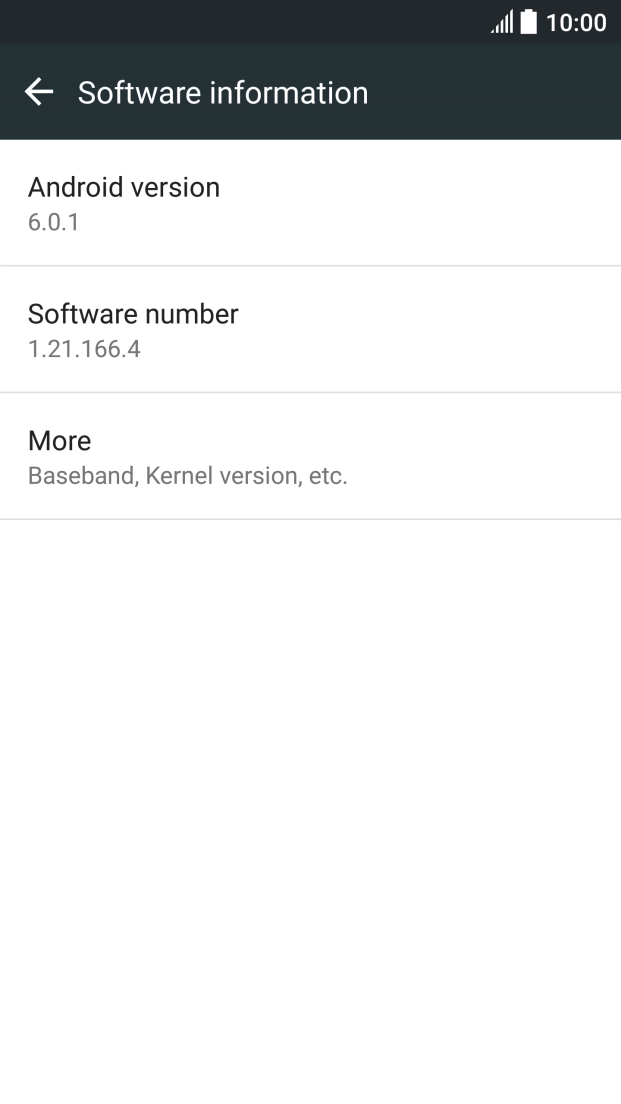Your phone's software version is displayed below Android version.