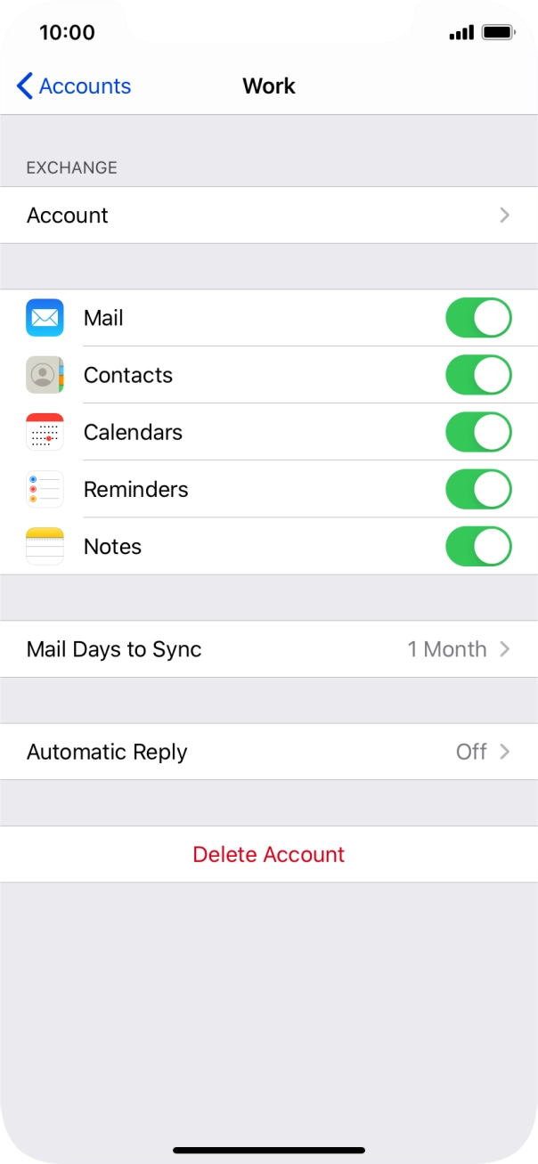 Press Delete Account.