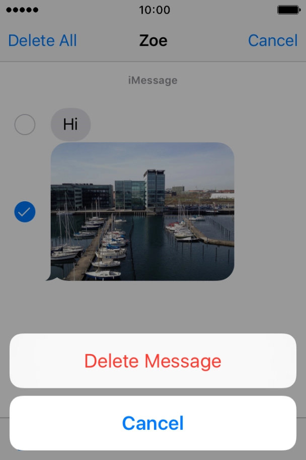 Press Delete Message. Press Delete Message.