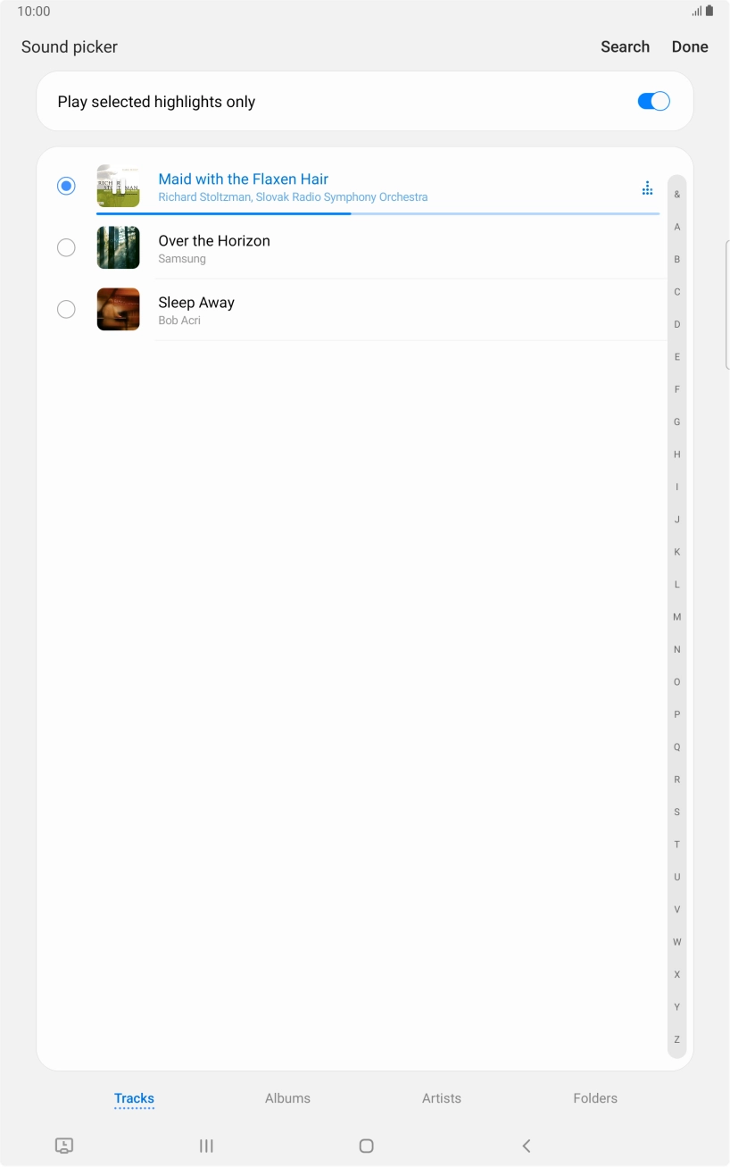 Once you've found a ring tone you like, press Done.