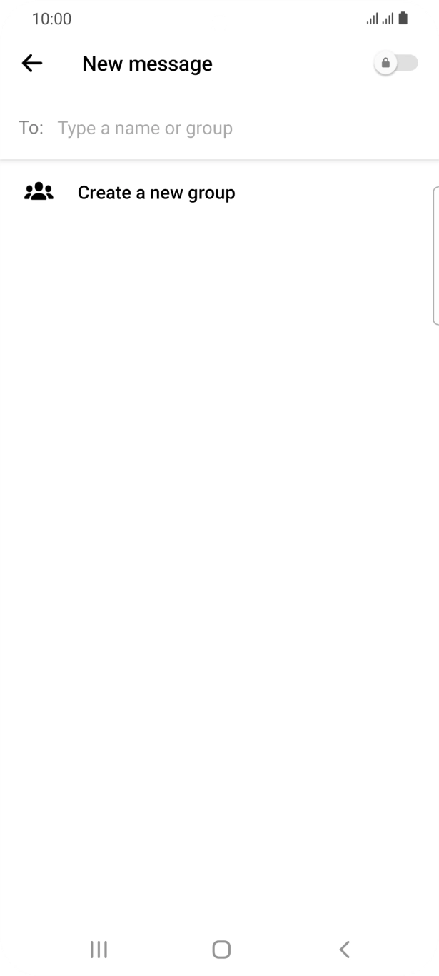 Press the search field and key in the first letters of the recipient's name.