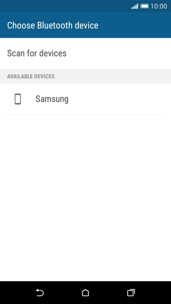 Press the required Bluetooth device and wait while the file is transferred.