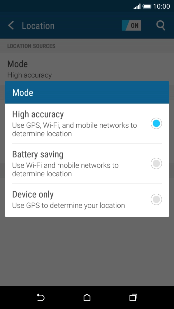 If you select High accuracy, your phone can find your exact position using the GPS satellites, the mobile network and nearby Wi-Fi networks.