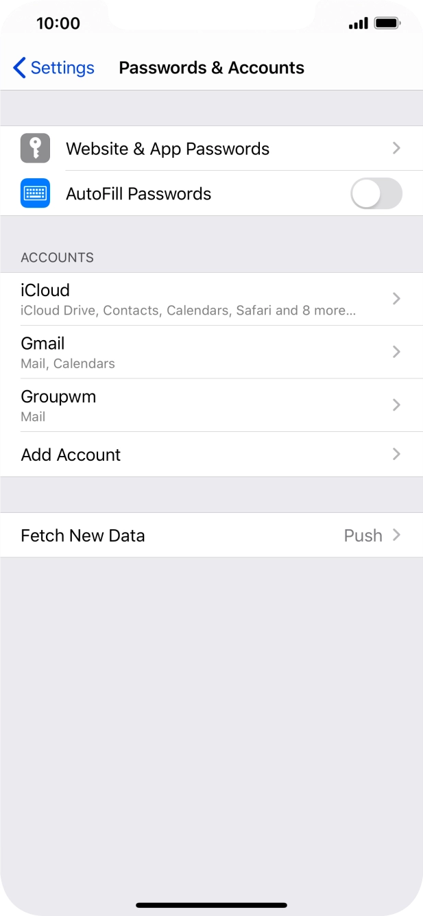 Press the required account.