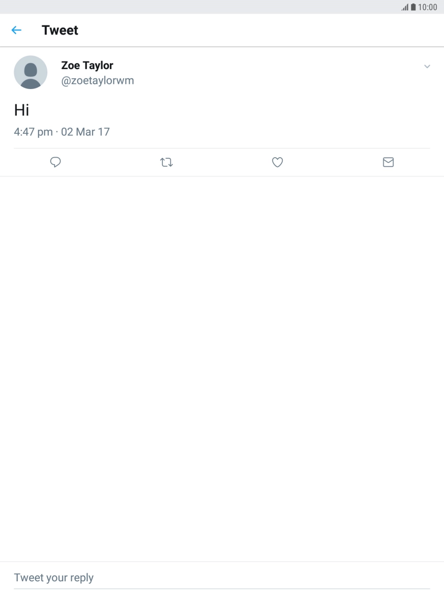 Press the reply icon.
