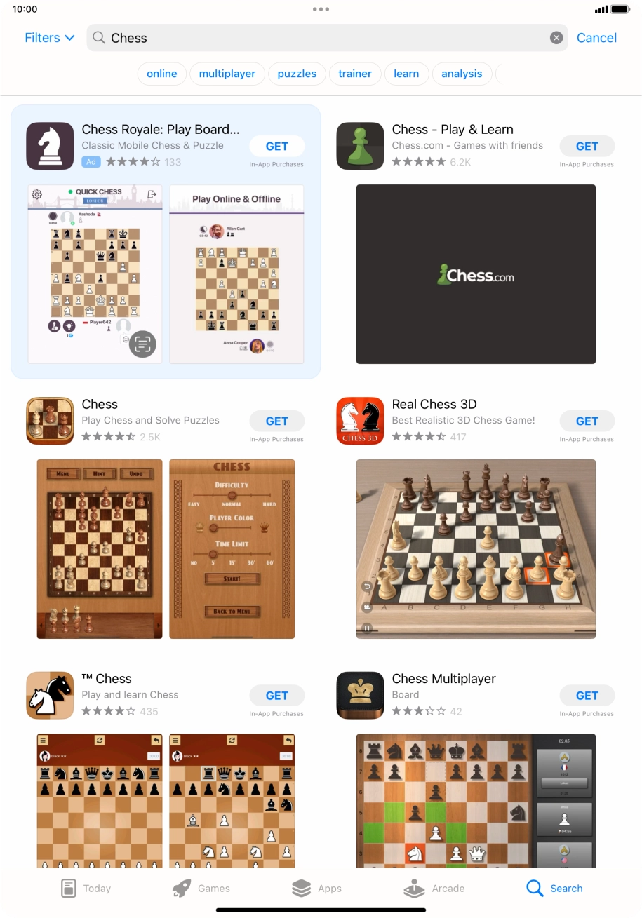 Press the required app.