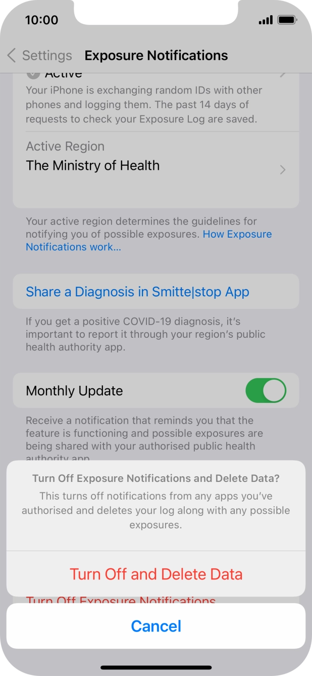 Press Turn Off and Delete Data.
