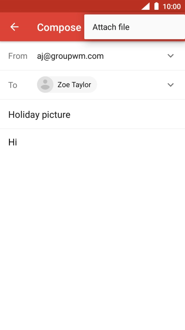 Press Attach file and go to the required folder.