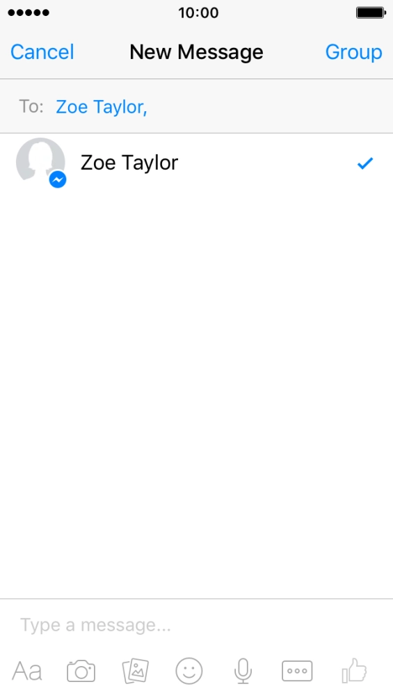Press the text input field.