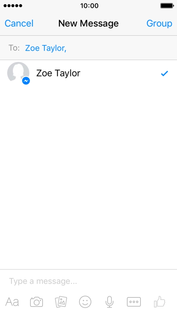 Press the text input field.