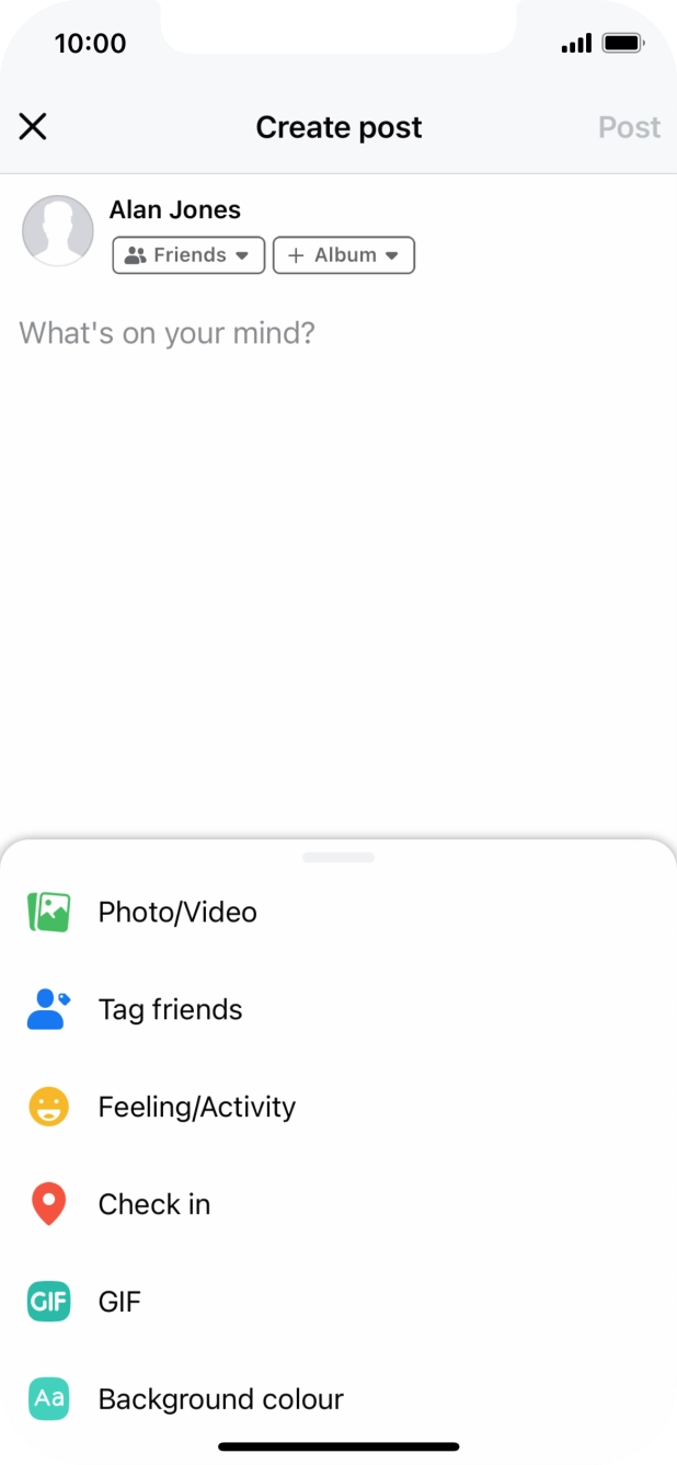 Press the text input field. Press the text input field.
