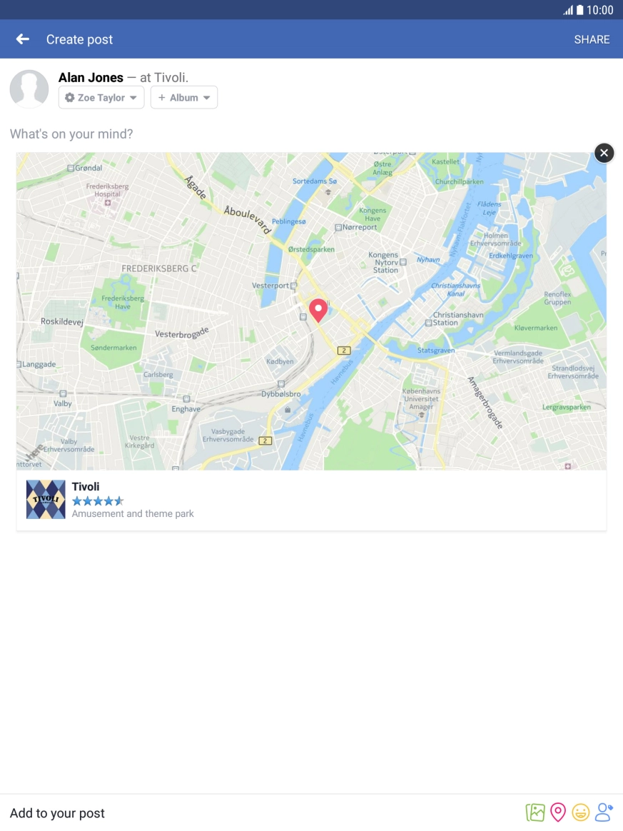Press the text input field.