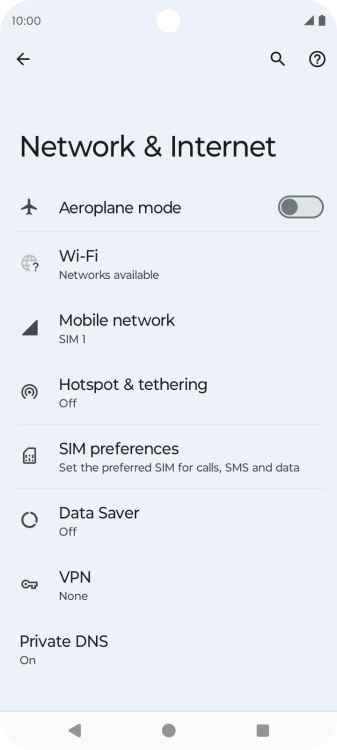 Press Mobile network. Press Mobile network.