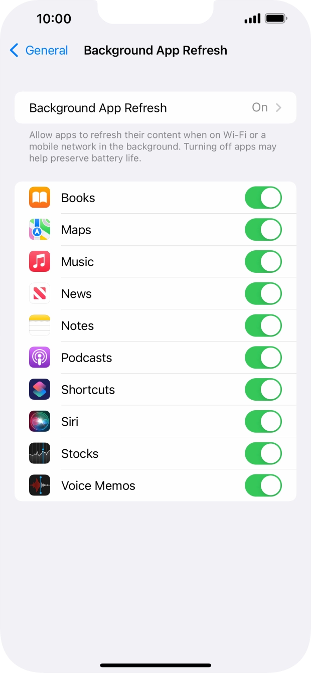 Press Background App Refresh. Press Background App Refresh.