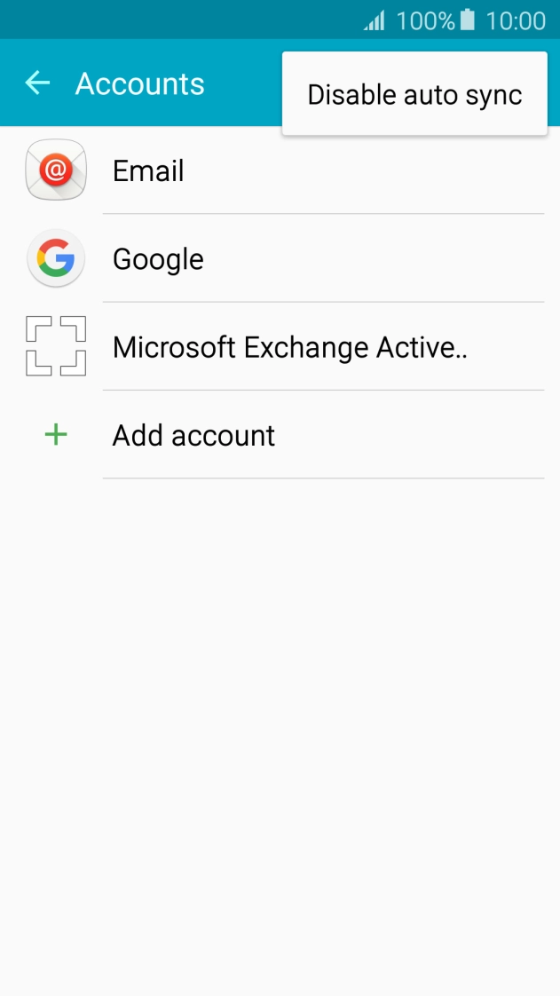 Press Disable auto sync.