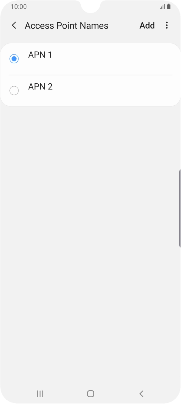 Press the field next to the data connection to activate it.