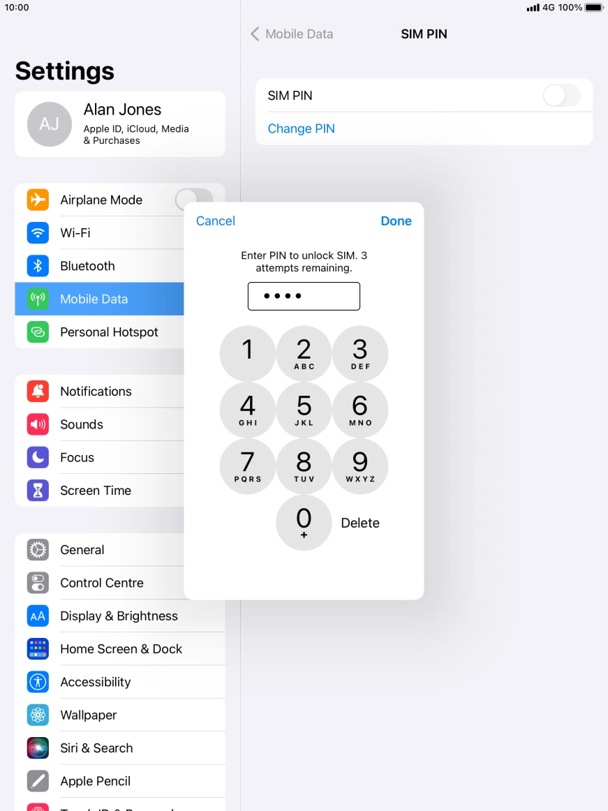 Key in your PIN and press Done.