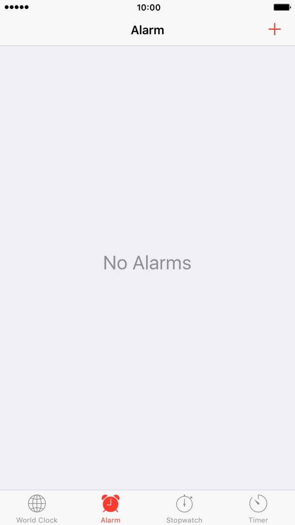 Press the new alarm icon.
