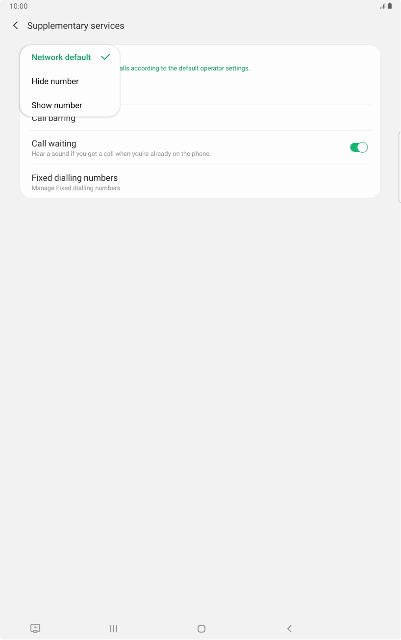 Press Show number to turn on caller identification.