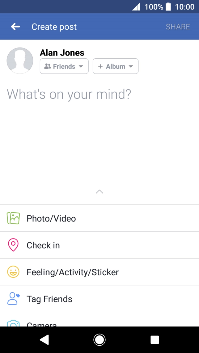 Press the text input field.