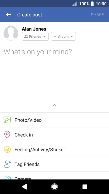 Press the text input field.