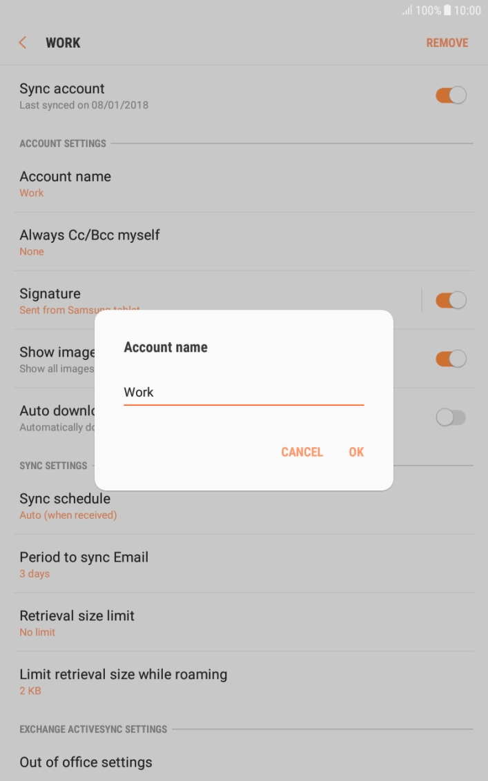 Key in the required name and press OK. Key in the required name and press OK.