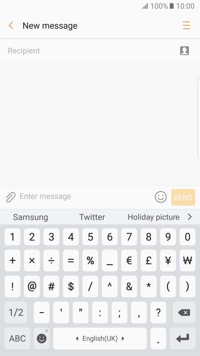 Press the required numbers and symbols.