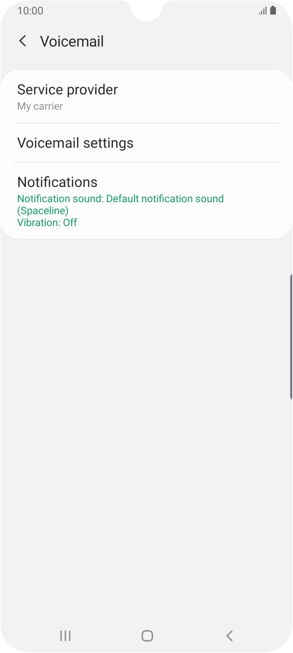 Press Voicemail settings.