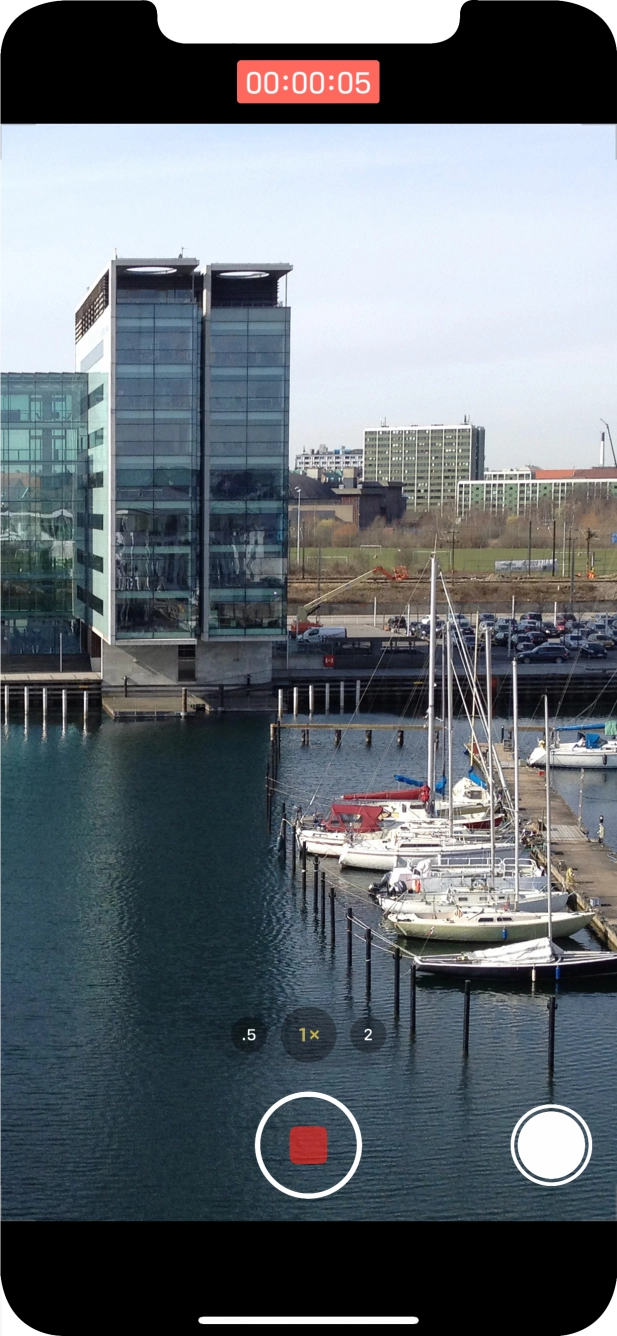 Press the stop icon to stop recording.