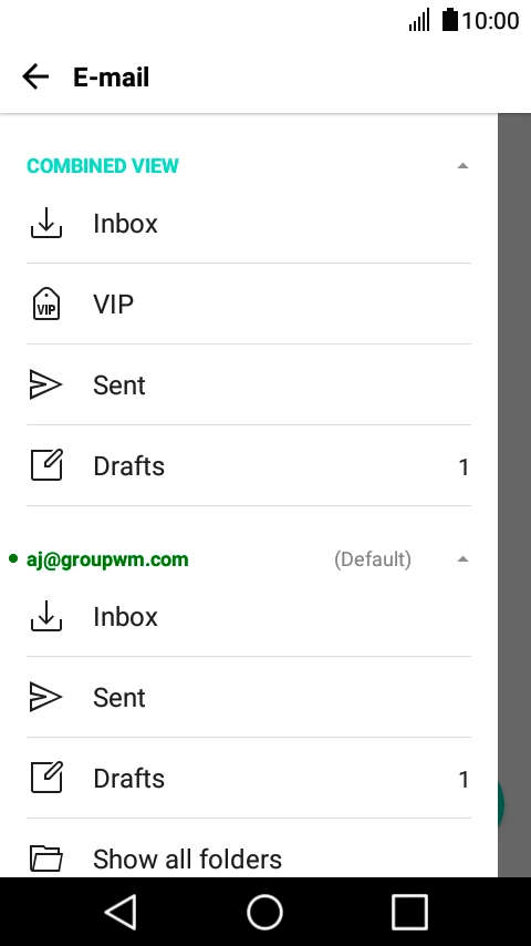 Press Inbox below the required email account.